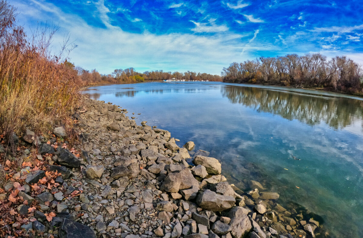 Sacramento river from levee in delta
